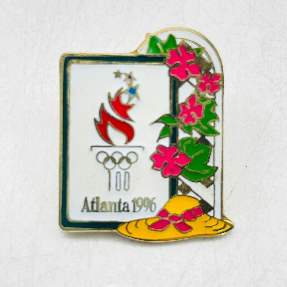 Vintage Olympic Pin Lot of 2 Atlanta 1996 Snowflake 2002 Sports Collectible